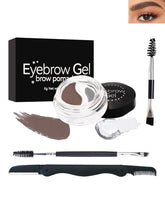 Eyebrow Gel Brow Pomade Set-2 in 1 Waterproof Tinted Brow Cream Gel Brown & Clear Brow Setting Glue Wax,Filling & Shaping Tinted Brow Filler with Brow Brush Razor,Brow Color Makeup for Women Girl-#02